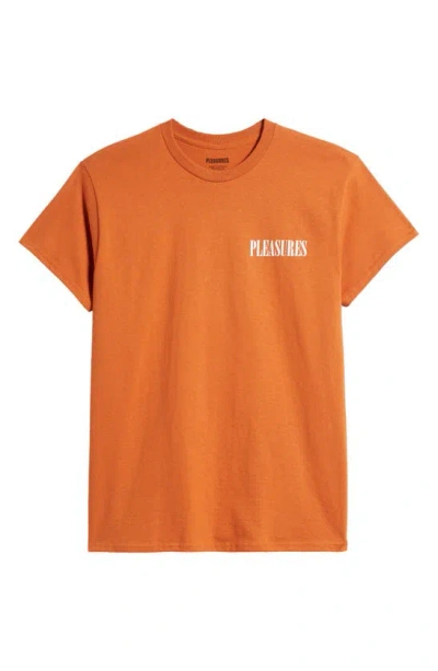 Pleasures Vertical Cotton Graphic T-shirt In Texas Orange