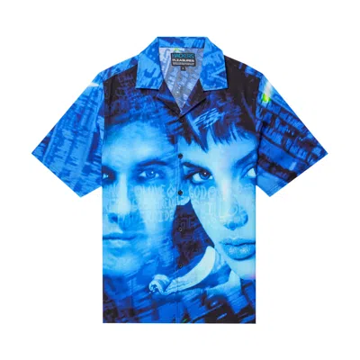 Pre-owned Pleasures Virus Rayon Button Down 'black'