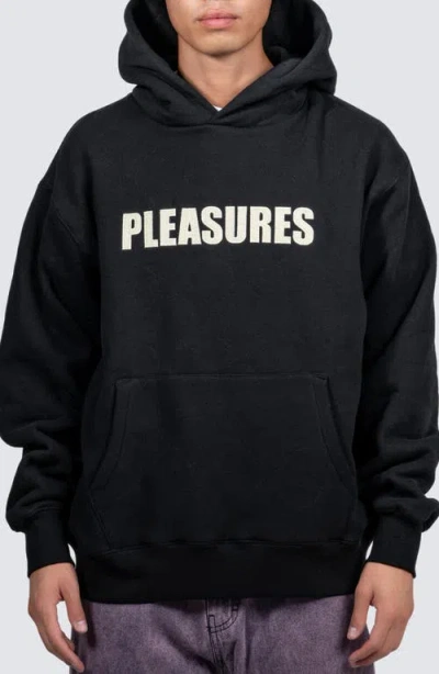 Pleasures Wave Quilted Graphic Hoodie In Black