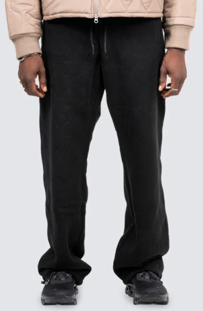 Pleasures Wave Quilted Graphic Sweatpants In Black