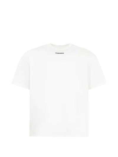 Pleasures Wordmark Print-detail T-shirt In White