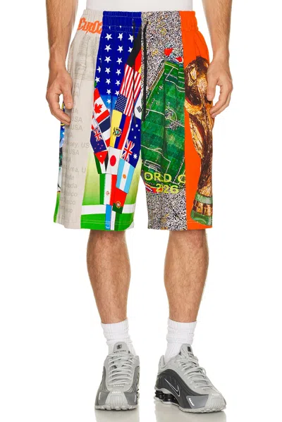 Pleasures World Cup Wide Shorts In Multi