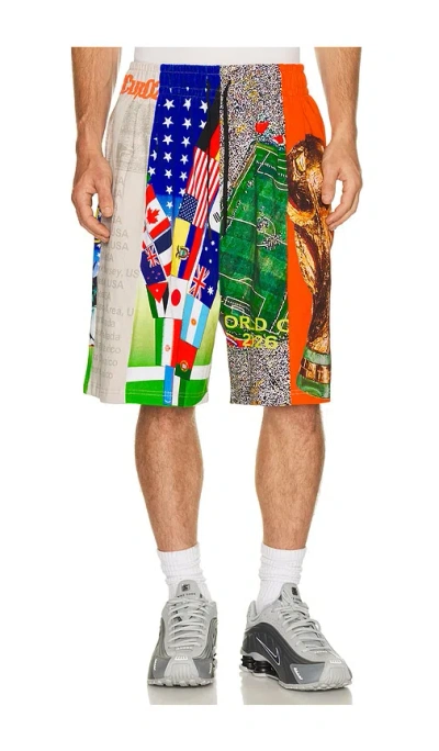 Pleasures World Cup Wide Shorts In Multi