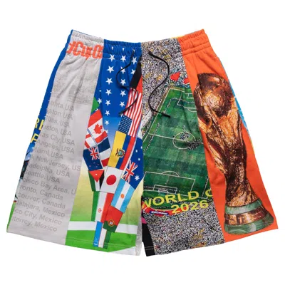 Pre-owned Pleasures World Cup Wide Shorts 'multicolor' | Multi-color | Men's Size Xl