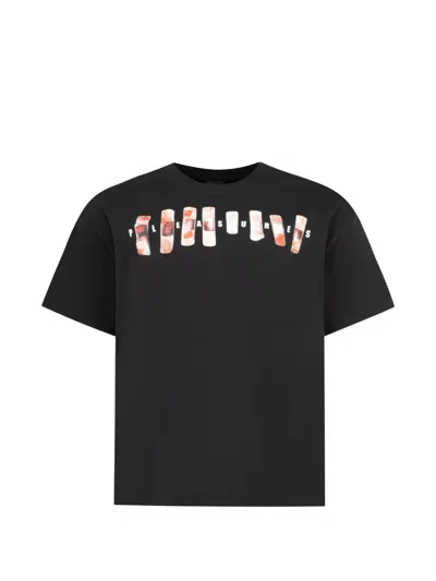 Pleasures Wounded Round-neck T-shirt In Black