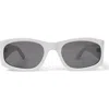 Pleasures X Akila Eazy 55mm Rectangular Sunglasses In Moon Rock