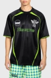 Pleasures X Boiler Room Aqua Cotton Soccer Jersey In Black