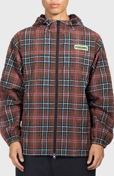 Pleasures X Boiler Room Hooded Practice Zip Jacket In Brown