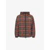 Pleasures X Boiler Room Mens  Practice Check-print Hooded Cotton-blend Jacket Brown In Brown