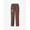 Pleasures X Boiler Room Mens  Practice Check-print Cotton-blend Jogging Bottoms Brown In Brown