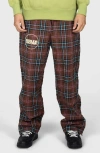Pleasures X Boiler Room Practice Plaid Track Pants In Brown