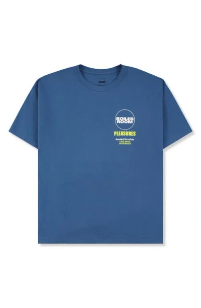 Pleasures X Boiler Room Turntable Graphic T-shirt In Blue
