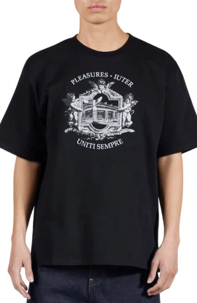 Pleasures X Iuter Alberto Embroidered Graphic T-shirt In Black