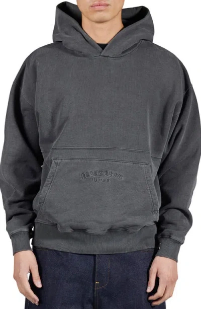 Pleasures X Iuter Marco Hoodie In Charcoal