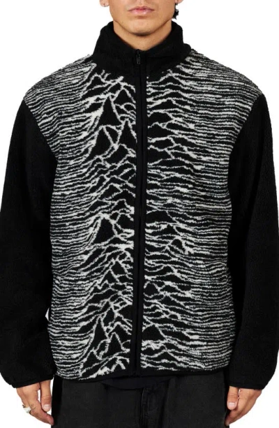 Pleasures X Joy Division Disorder Fleece Jacket In Black
