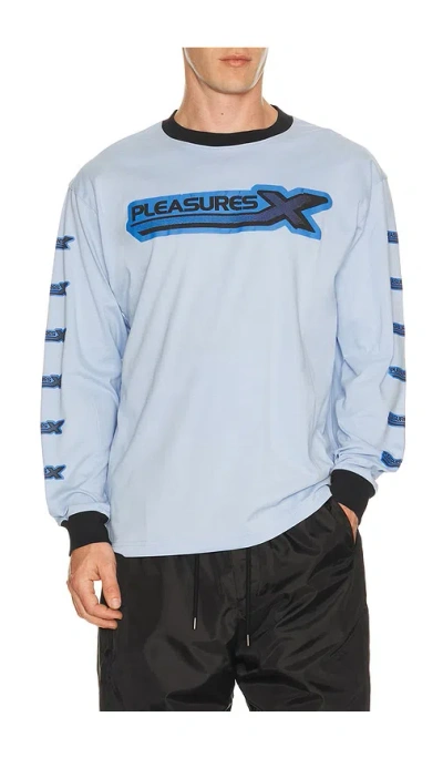 Pleasures X Long Sleeve Tee In Blue