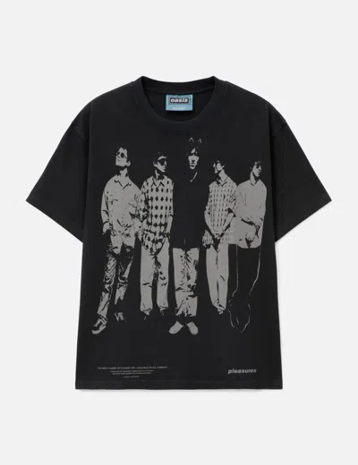 Pleasures X Oasis Definitely Heavyweight Shirt In Faded Black