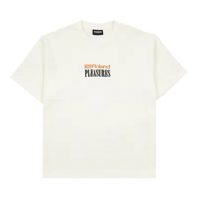 Pre-owned Pleasures X Roland Heavyweight T-shirt 'ivory' In Cream