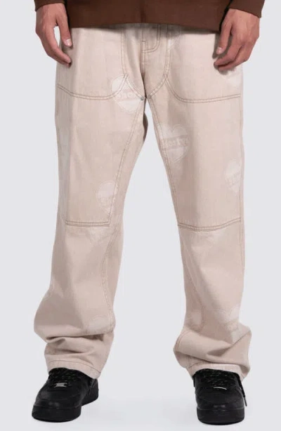 Pleasures X Shorty's Heart Ultra Loose Fit Work Pants In Beige