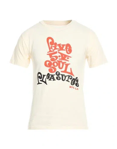 Pleasures X Triple 5 Soul Man T-shirt Cream Size S Cotton In White