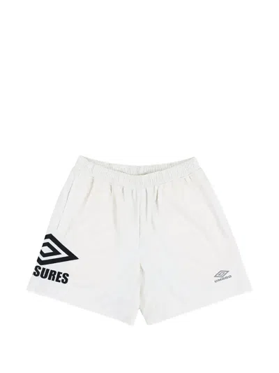 Pleasures X Umbro Logo-print Shorts In White