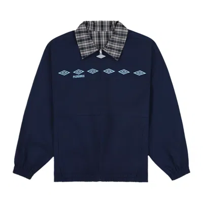 Pre-owned Pleasures X Umbro Mens Diamonds Reversible Blouson Jacket 'navy' | Blue | Men's Size M