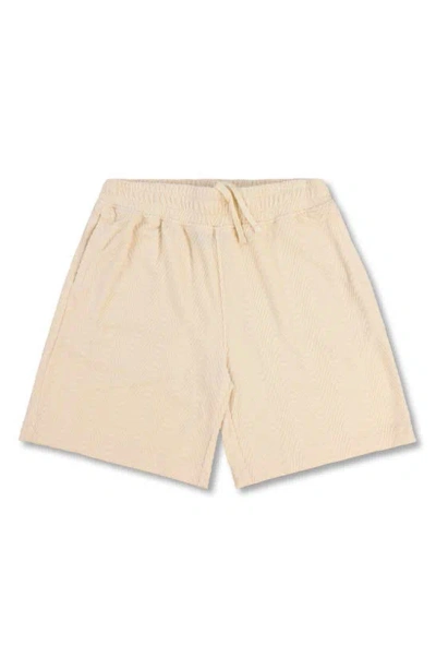 Pleasures Zen Terry Cloth Drawstring Shorts In Off White