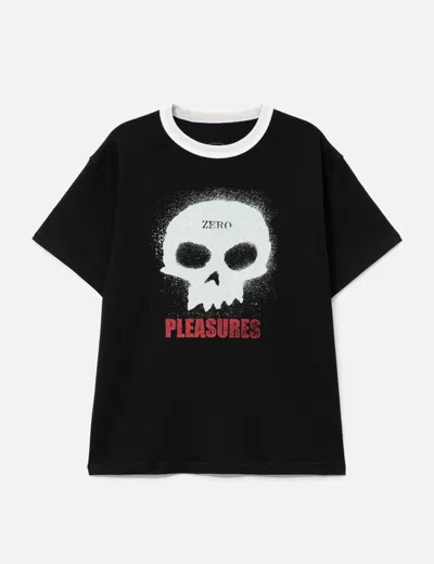 Pleasures Single Skull Heavyweight Cotton Jersey Ringer Graphic T-shirt In Black