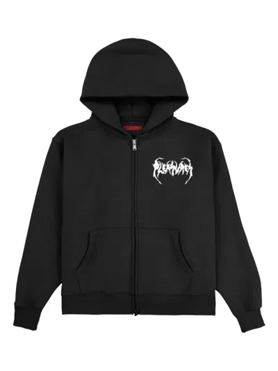 Pleasures Zip Hoodie In Black