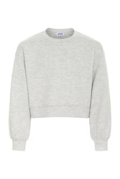 Pleat Kids' Girls Darby Sweatshirt In Heathered Grey In Multi