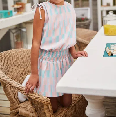 Pleat Kids' Helen Dress In Candyland In Multi