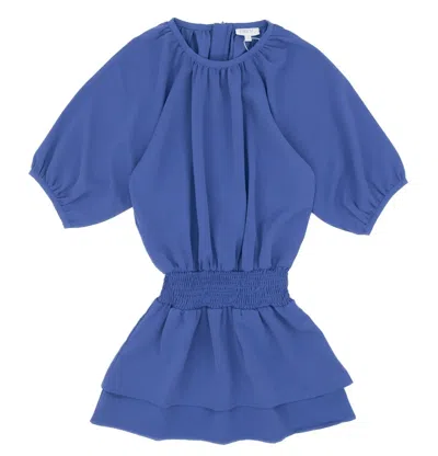 Pleat Kid's Rory Dress In Cobalt In Blue