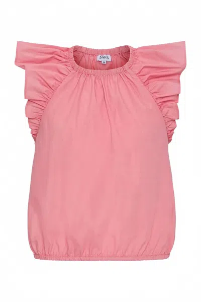 Pleat Kids' Allie Top In Coral In Pink