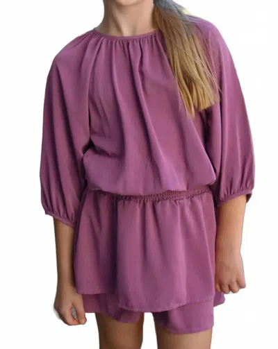 Pleat Kids' Rory Dress In Magenta In Purple