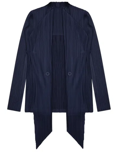 Pleats Please Blue Knitted Sweater