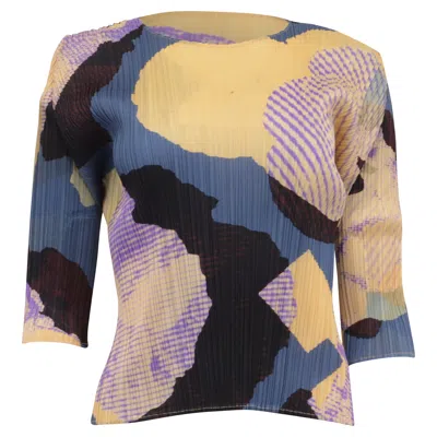 Pleats Please By Issey Miyake Meteorite Print Pleated Blouse In Multicolor Polyester
