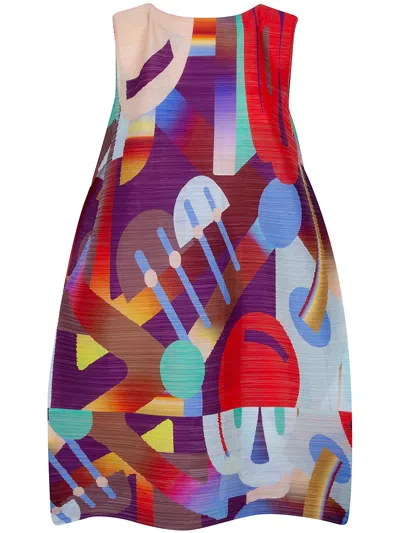Pleats Please Cappotto Monopetto "playground" In Red