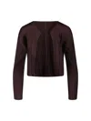 Pleats Please Cropped Sweater With Pleated Texture In Brown