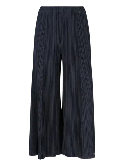 PLEATS PLEASE CROPPED WIDE-LEG TROUSERS WITH VERTICAL PLEATS