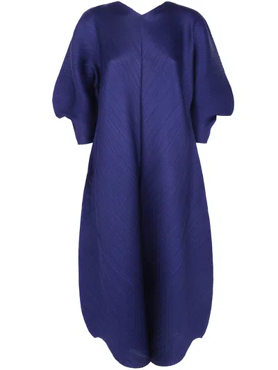 Pleats Please Dress Main Feature "coast" In Blue