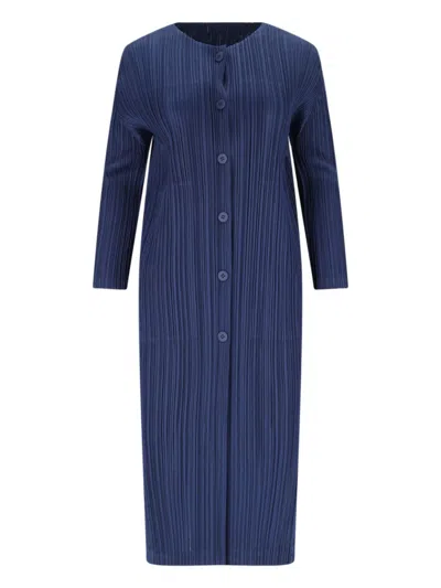 Pleats Please February" Pleated Coat - Blue