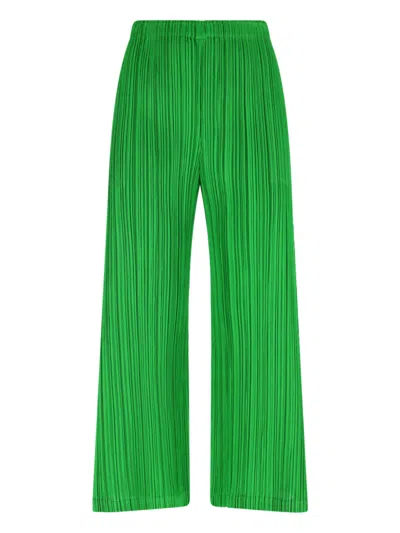 Pleats Please 'february' Pleated Trousers In Green