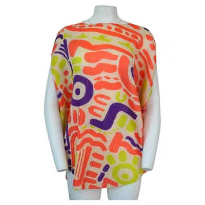 Pre-owned Pleats Please Issey Miyake Multi Color Top In Sand