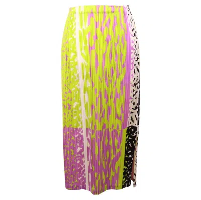 Pre-owned Pleats Please Issey Miyake Multicolor Pleated Midi Skirt - Eu 38 In Sand