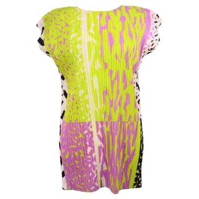 Pre-owned Pleats Please Issey Miyake Multicolor Pleated Top - Eu 38 In Yellow