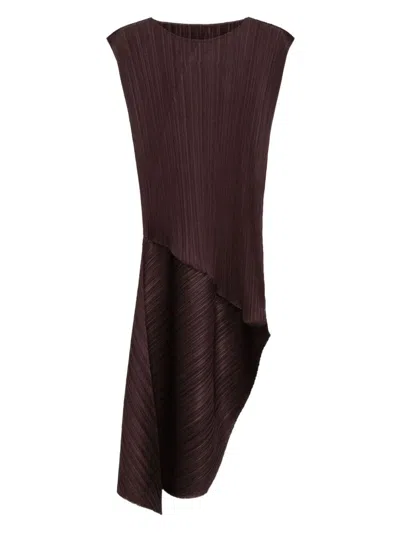 Pleats Please "leap" Dress In Brown
