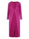 Pleats Please Long Plissé Cardigan In Purple
