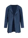 Pleats Please Pleated Design Jacket With Structured Silhouette In Blue