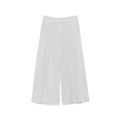 Pleats Please Mellow Pleated Trousers In Gray
