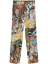 Pleats Please Multicolor Printed Cropped Trousers In Multicolor